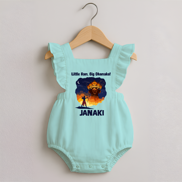 Little Ram Big Dhamaka Dussehra Romper Frock - MINT GREEN - 0 - 3 Months Old (Chest 19")