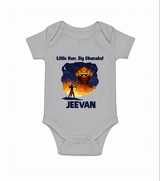 Little Ram Big Dhamaka Dussehra Romper - GREY - New Born (Chest 14")