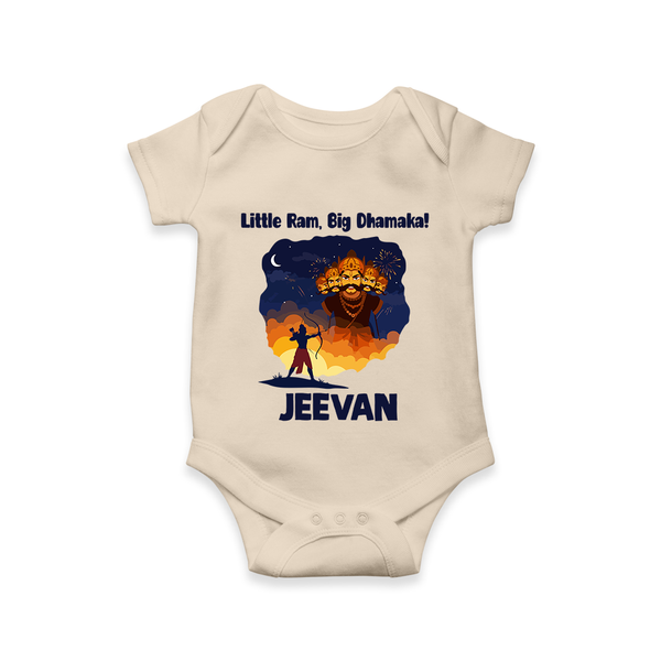 Little Ram Big Dhamaka Dussehra Romper - IVORY - New Born (Chest 14")