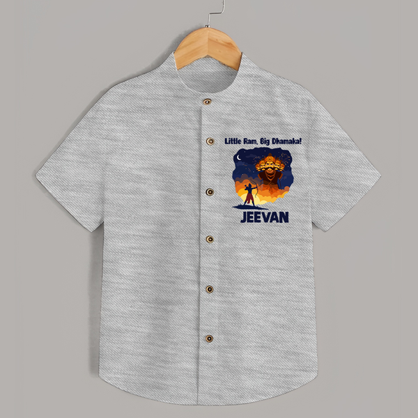 Little Ram Big Dhamaka Dussehra Shirt - GREY - 0 - 6 Months Old (Chest 23")