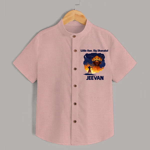 Little Ram Big Dhamaka Dussehra Shirt - PEACH - 0 - 6 Months Old (Chest 23")