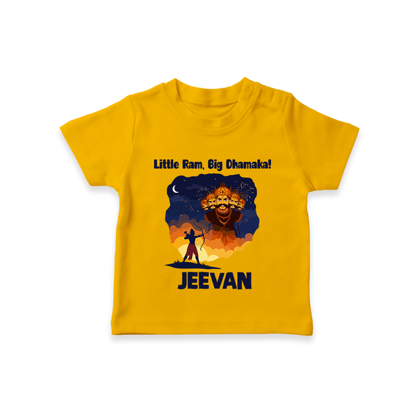 Little Ram Big Dhamaka Dussehra T shirt - CHROME YELLOW - 0-5 Months Old (Chest 17")