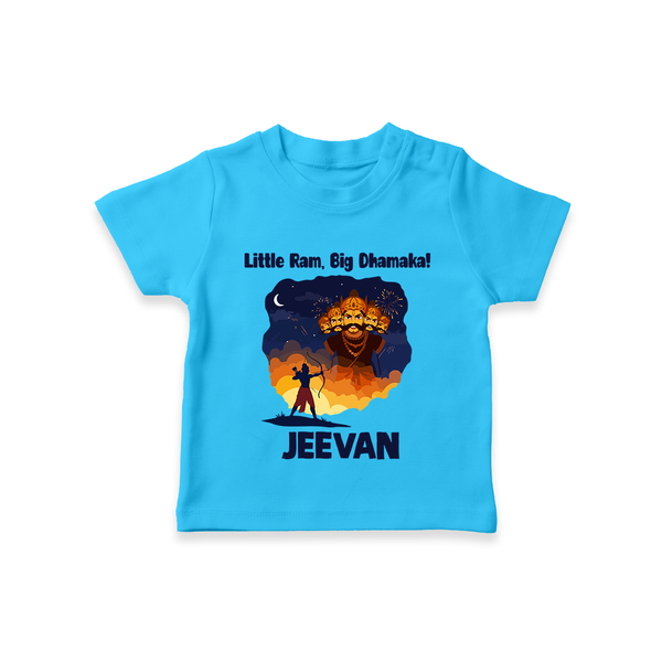 Little Ram Big Dhamaka Dussehra T shirt - SKY BLUE - 0-5 Months Old (Chest 17")
