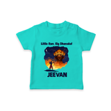 Little Ram Big Dhamaka Dussehra T shirt - TEAL - 0-5 Months Old (Chest 17")