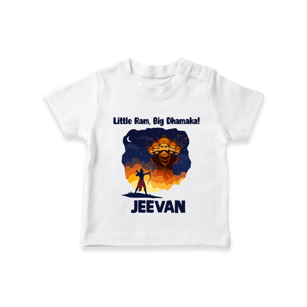Little Ram Big Dhamaka Dussehra T shirt - WHITE - 0-5 Months Old (Chest 17")