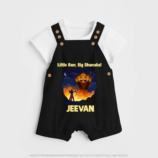 Little Ram Big Dhamaka Dussehra Dungaree - BLACK - 0 - 5 Months Old (Chest 18")