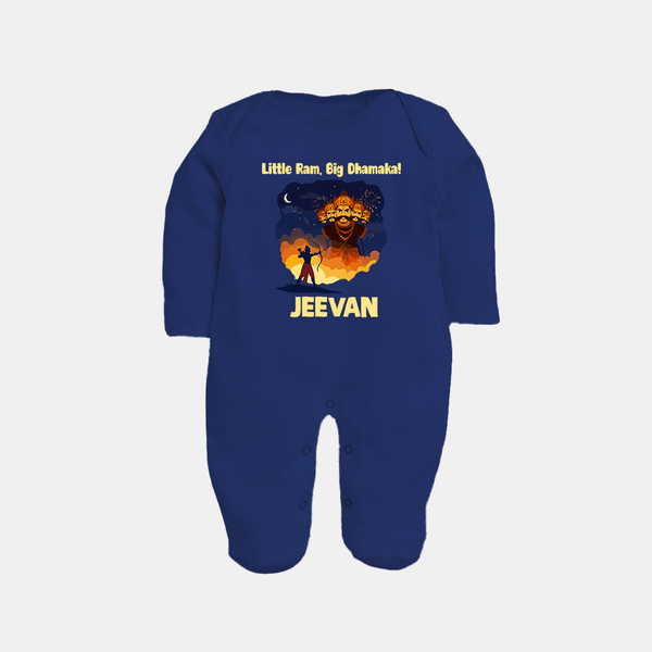 Little Ram Big Dhamaka Dussehra Fullbody suit - NAVY BLUE - New Born (Chest 7.5")