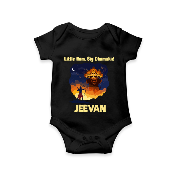 Little Ram Big Dhamaka Dussehra Romper - BLACK - New Born (Chest 14")