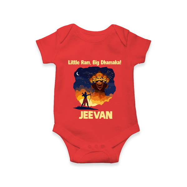 Little Ram Big Dhamaka Dussehra Romper - RED - New Born (Chest 14")