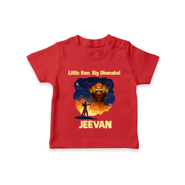 Little Ram Big Dhamaka Dussehra T shirt - RED - 0-5 Months Old (Chest 17")