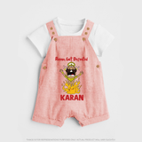 Ravan Defeat Celebration Dussehra Dungaree - PEACH - 0 - 5 Months Old (Chest 18")