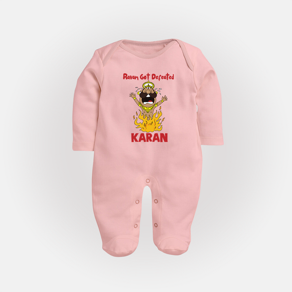 Ravan Defeat Celebration Dussehra Fullbody suit - BABY PINK - New Born (Chest 7.5")