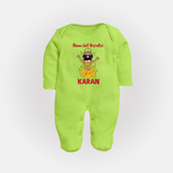 Ravan Defeat Celebration Dussehra Fullbody suit - LIME GREEN - New Born (Chest 7.5")