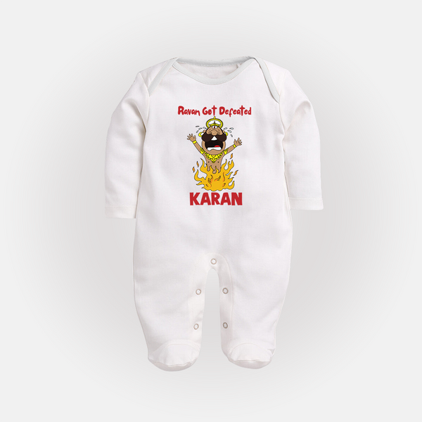 Ravan Defeat Celebration Dussehra Fullbody suit - WHITE - New Born (Chest 7.5")