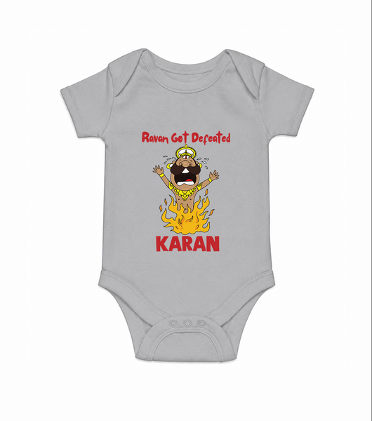 Ravan Defeat Celebration Dussehra Romper - GREY - New Born (Chest 14")