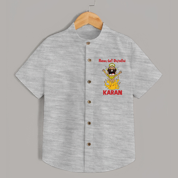 Ravan Defeat Celebration Dussehra Shirt - GREY - 0 - 6 Months Old (Chest 23")