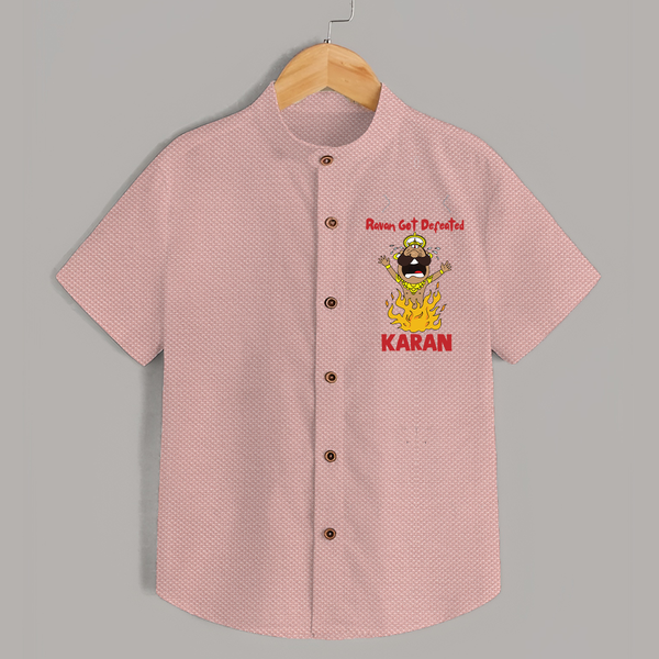 Ravan Defeat Celebration Dussehra Shirt - PEACH - 0 - 6 Months Old (Chest 23")