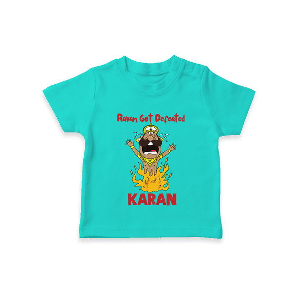 Ravan Defeat Celebration Dussehra T shirt - TEAL - 0-5 Months Old (Chest 17")