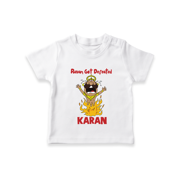 Ravan Defeat Celebration Dussehra T shirt - WHITE - 0-5 Months Old (Chest 17")