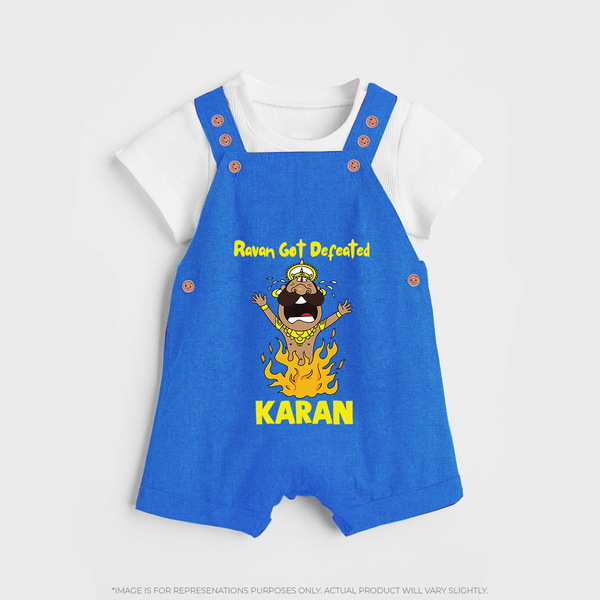Ravan Defeat Celebration Dussehra Dungaree - COBALT BLUE - 0 - 5 Months Old (Chest 18")