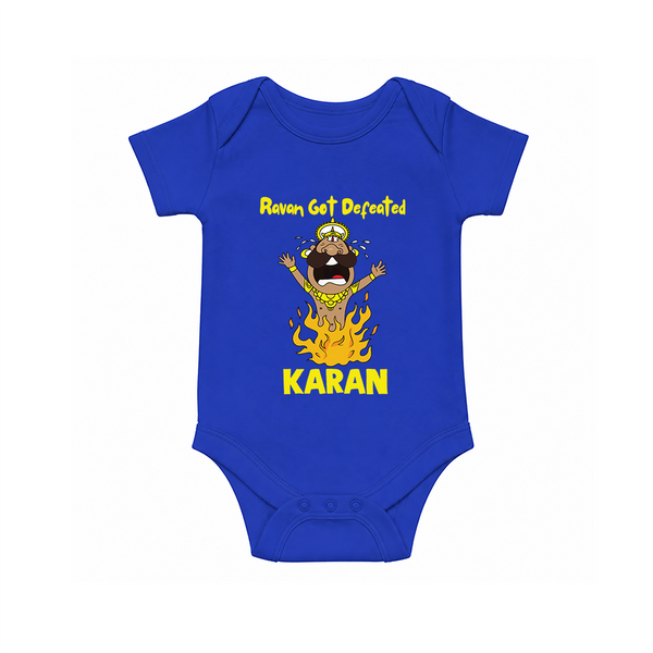 Ravan Defeat Celebration Dussehra Romper - COBALT BLUE - New Born (Chest 14")