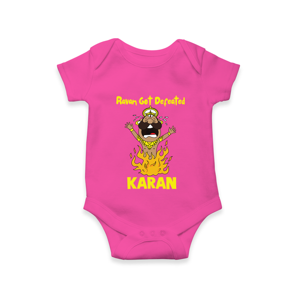 Ravan Defeat Celebration Dussehra Romper - HOT PINK - New Born (Chest 14")
