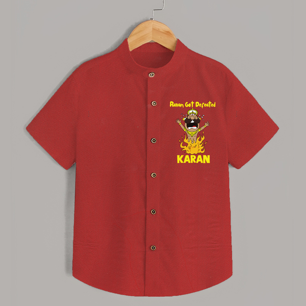 Ravan Defeat Celebration Dussehra Shirt - RED - 0 - 6 Months Old (Chest 23")