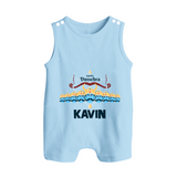 Dussehra Victory Celebration Button Romper - BABY BLUE - New Born (Chest 18")