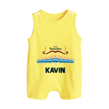 Dussehra Victory Celebration Button Romper - PASTEL YELLOW - New Born (Chest 18")