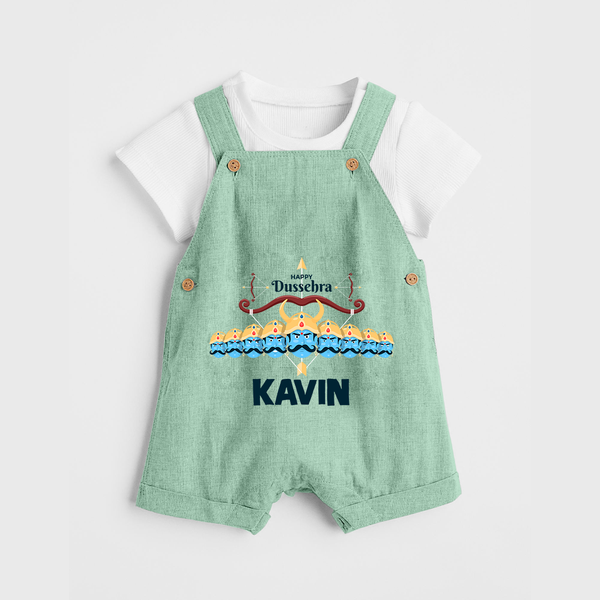 Dussehra Victory Celebration Dungaree - MINT GREEN - 0 - 5 Months Old (Chest 18")