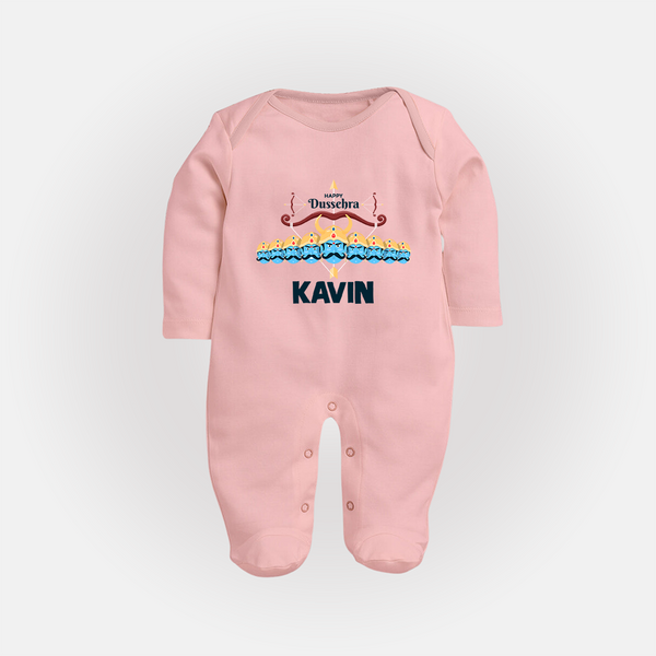 Dussehra Victory Celebration Fullbody suit - BABY PINK - New Born (Chest 7.5")