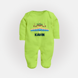 Dussehra Victory Celebration Fullbody suit - LIME GREEN - New Born (Chest 7.5")
