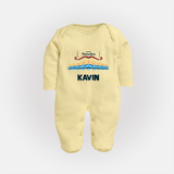 Dussehra Victory Celebration Fullbody suit - PASTEL YELLOW - New Born (Chest 7.5")