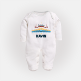 Dussehra Victory Celebration Fullbody suit - WHITE - New Born (Chest 7.5")