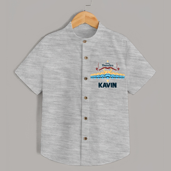 Dussehra Victory Celebration Shirt - GREY - 0 - 6 Months Old (Chest 23")