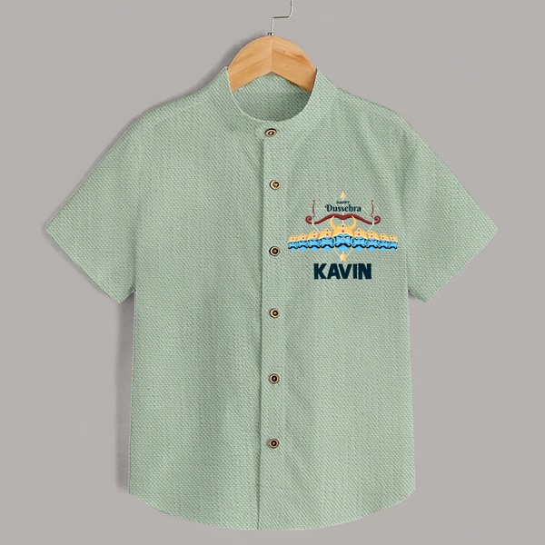 Dussehra Victory Celebration Shirt - MINT GREEN - 0 - 6 Months Old (Chest 23")