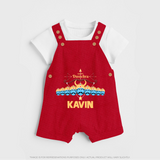 Dussehra Victory Celebration Dungaree - RED - 0 - 5 Months Old (Chest 18")