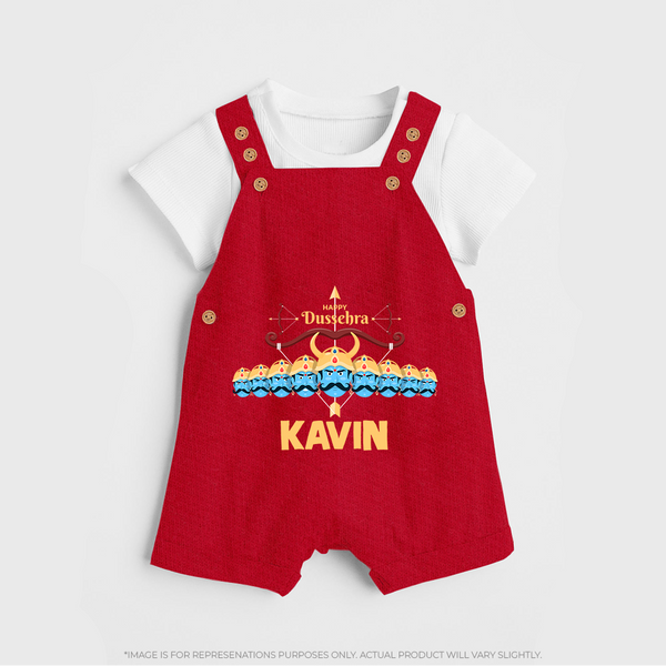 Dussehra Victory Celebration Dungaree - RED - 0 - 5 Months Old (Chest 18")
