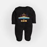 Dussehra Victory Celebration Fullbody suit - BLACK - New Born (Chest 7.5")