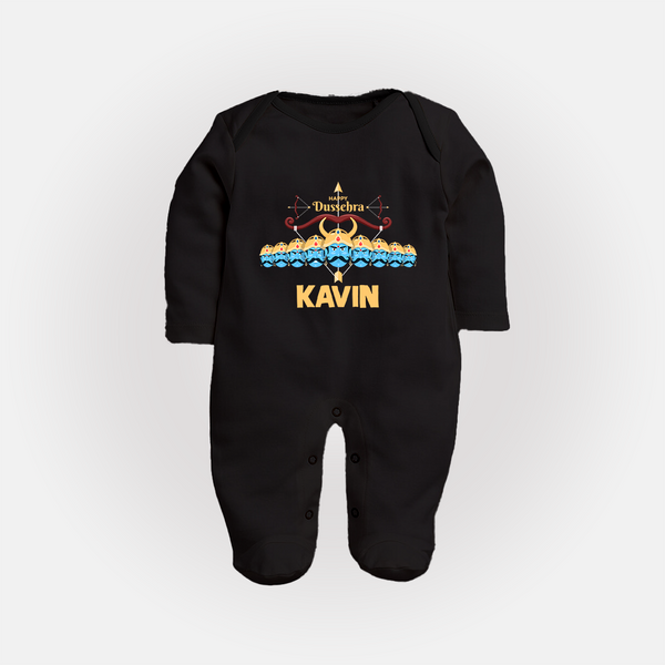 Dussehra Victory Celebration Fullbody suit - BLACK - New Born (Chest 7.5")