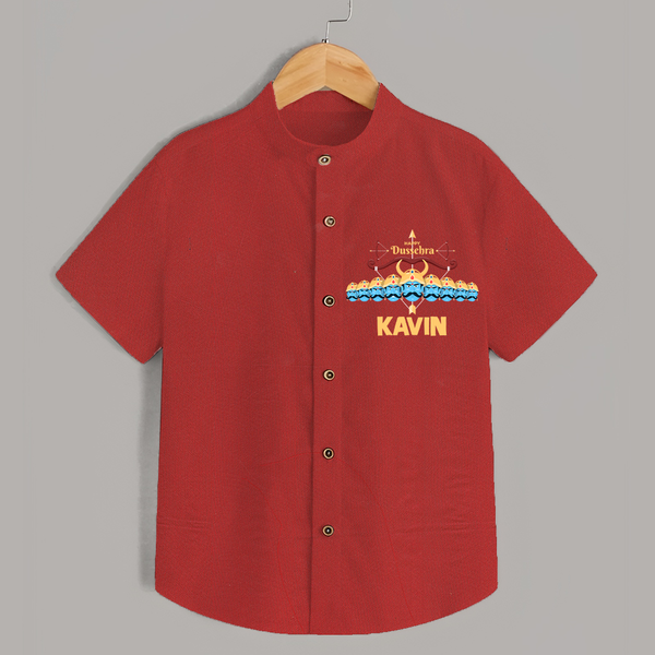 Dussehra Victory Celebration Shirt - RED - 0 - 6 Months Old (Chest 23")