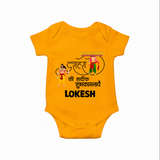 Ravan Ten Heads Triumph Dussehra Romper - CHROME YELLOW - New Born (Chest 14")