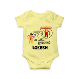 Ravan Ten Heads Triumph Dussehra Romper - PASTEL YELLOW - New Born (Chest 14")