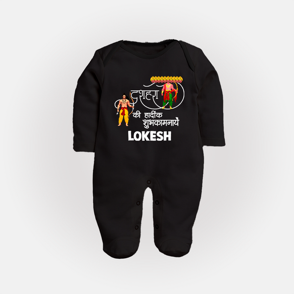 Ravan Ten Heads Triumph Dussehra Fullbody suit - BLACK - New Born (Chest 7.5")