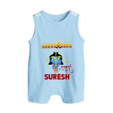 Ram Ravan Battle Story Button Romper - BABY BLUE - New Born (Chest 18")