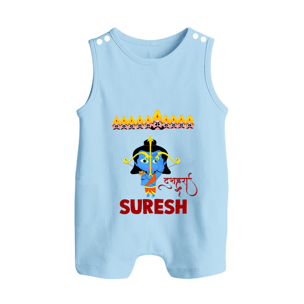 Ram Ravan Battle Story Button Romper - BABY BLUE - New Born (Chest 18")