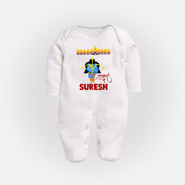 Ram Ravan Battle Story Fullbody suit - WHITE - New Born (Chest 7.5")