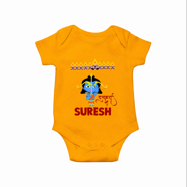 Ram Ravan Battle Story Romper - CHROME YELLOW - New Born (Chest 14")