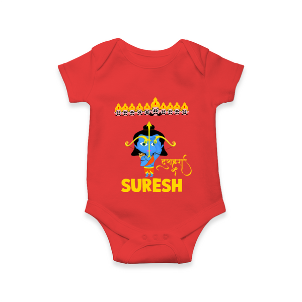 Ram Ravan Battle Story Romper - RED - New Born (Chest 14")