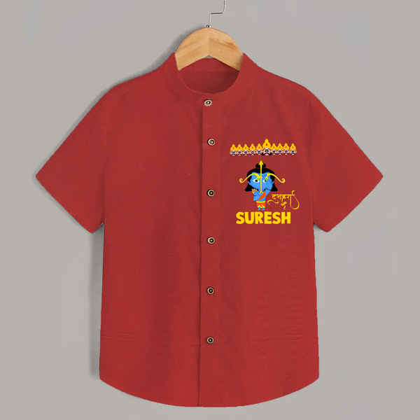 Ram Ravan Battle Story Shirt - RED - 0 - 6 Months Old (Chest 23")